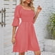 thumbnail image 5 of Vestidos Casuales Vestido de mujer con cuello cuadrado sin espalda para cóctel (rosa claro XXL) Cgtredaw para Mujer Rosa claro T 3EG, 5 of 7