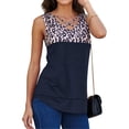 thumbnail image 4 of facefd Débardeur Femme Léopard Couture Croisée Col en V Bleu TTG, 4 of 6
