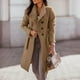 thumbnail image 2 of Abrigo de tela de lana con solapa de otoño e invierno para mujer, gabardina, abrigo largo, prendas de vestir Pompotops  qwe15092, 2 of 7