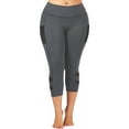 thumbnail image 4 of ORQ Womens Plus Size Yoga Pant Stretch Activewear Capri Leggings with Pockets, 4 of 5