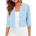 thumbnail image 3 of Danhjin Women's Floral Print Cardigan 3/4 Sleeve Fashion Casual Tops Gradient Color Fall Summer Spring Dailywear Holiday Vacation Work Going out Outfits, 3 of 8