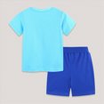 thumbnail image 5 of NOLDARES Baby Boy Summer Clothes 2pcs Crewneck Short Sleeve Shirt Cotton Shorts Dinosaur Truck Print Outfits(Blue,6-7 Y), 5 of 9