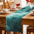 thumbnail image 5 of Teal Green Ombre Clouds Table Runner 72 Inches, Modern Abstract Gradient Cloud Bed Runner Dresser Scarves Tabletop for Indoor Outdoor Parties/Ceremony/Banquet, 18" x 72", 5 of 9