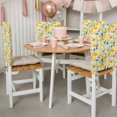thumbnail image 3 of Summer Fruit Chair Covers Set of 4 Watercolor Lemon Cute Frangipani Blue Leaf Rustic Chair Back Covers Stretch Removable Washable Slipcovers Protector for Dining Room Kitchen Party Decor, 3 of 9
