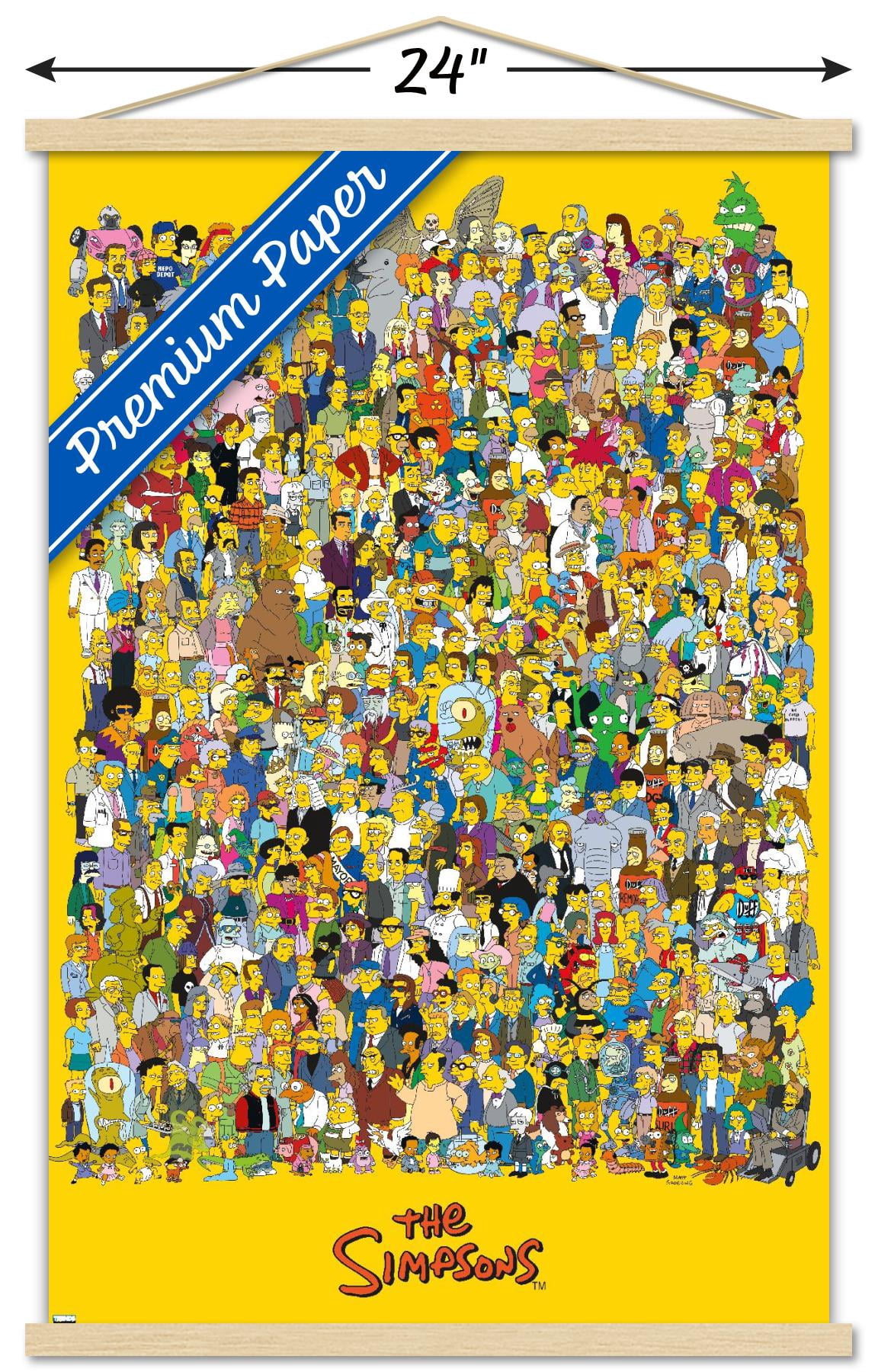 The Simpsons - Universe 21 Wall Poster with Wooden Magnetic Frame, 22.375" x 34"