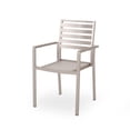 thumbnail image 6 of Ian Outdoor Modern 4 Seater Aluminum Dining Set with Tempered Glass Table Top, Silver, 6 of 8