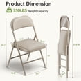 thumbnail image 2 of 4 Pack Folding Chairs with PU Leather Padded Cushion and Back, Stackable Commercial Grade Metal Folding Chairs for Home and Office Indoor and Outdoor Events (Khaki), 2 of 8