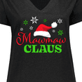 thumbnail image 4 of Inktastic Mawmaw Claus with Christmas Santa Hat and Snowflakes Women's Plus Size V-Neck T-Shirt, 4 of 5