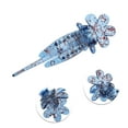 thumbnail image 2 of Unique Bargains 1 Pc Fashion Six-Petal Flower Hair Clips Hairdo Clip Blue, 2 of 5