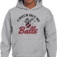 thumbnail image 2 of Check Out My Balls Christmas Hoodie Sweatshirt Unisex 2X-Large Grey, 2 of 5