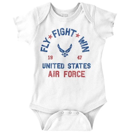 

US Air Force Fly Fight Win Vintage Romper Boys or Girls Infant Baby Brisco Brands 24M
