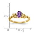 thumbnail image 3 of Solid 14k Yellow Gold 6x4mm Oval Amethyst Purple February Gemstone Diamond Engagement Ring Size 9 (.016 cttw.), 3 of 4