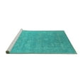 thumbnail image 2 of Ahgly Company Machine Washable Indoor Rectangle Oriental Turquoise Blue Industrial Area Rugs, 5' x 8', 2 of 4