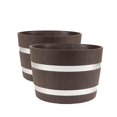 thumbnail image 1 of RTS Home Accent 556700110A5681 RTS Home Accents Better Barrel Planter 2-pack Walnut, 1 of 1