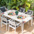 thumbnail image 2 of Easter Eggs Table Cloths for 6 Foot Rectangle Tables, Yellow Floral Basket Leaves Rustic Botanical Patio Waterproof Elastic Fitted Tablecloths, Washable Rectangular Table Cover for Camping, 2 of 8