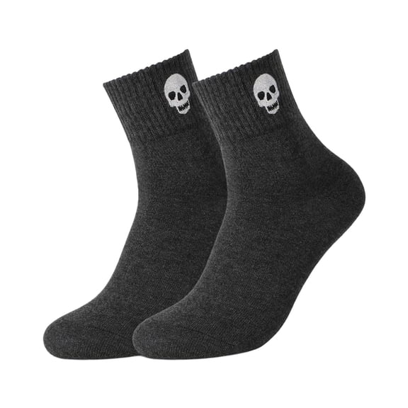 Socks for Women Embroidered Ankle‑length Cotton Socks Running Socks Gray
