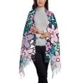 thumbnail image 3 of ZNDUO Cartoon Abstract Flowers Pattern Pashmina Shawls，Wraps Winter Warm Soft Scarf for Women, 3 of 8
