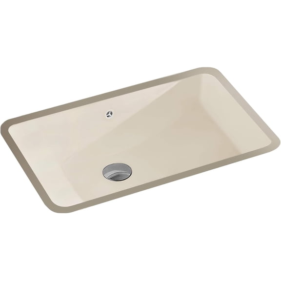 Fine Fixtures Undermount Vessel Bathroom Sink - 17" x 12" - Biscuit