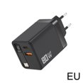 thumbnail image 1 of 80W GaN Fast Charger, Retractable USB-C Cable, Dual Port, for Phone, Laptop, Desktop, 1 of 7