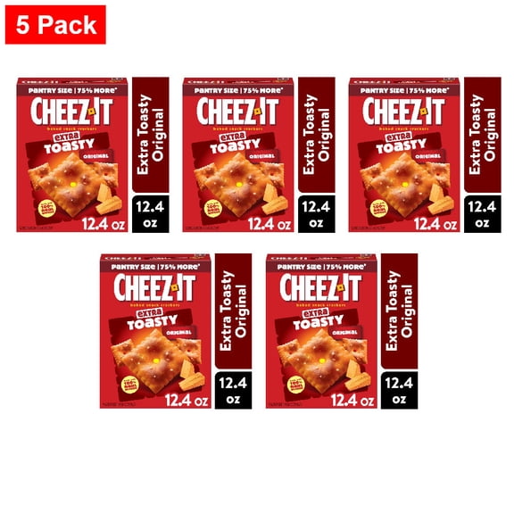 Cheez-It Extra Toasty Cheese Crackers 12.4 oz - 5 Pack