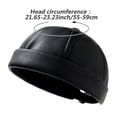 thumbnail image 7 of Hsqqdc Men PU Leather Brimless Hat Retro Rolled Cuff Docker Cap Worker Sailor Adjustable, 7 of 7