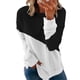 thumbnail image 1 of Gibobby Blusas De Manga Larga Para Mujer Blusa de manga larga de color de contraste con costuras informales para mujer（Negro， M), 1 of 5
