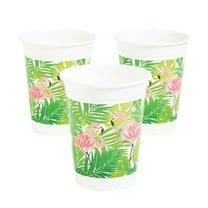 Flamingo Disposable Plastic Cups - Party Supplies - 50 Pieces