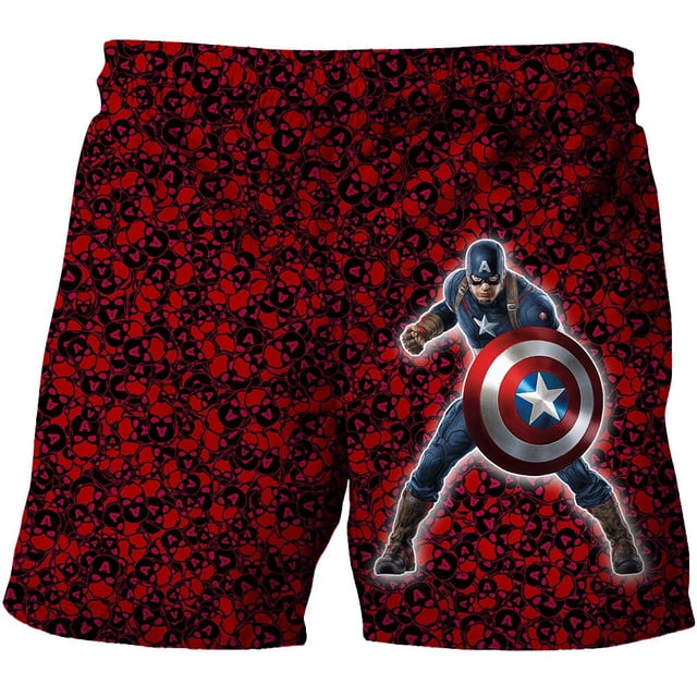 Marvel Children's Shorts Superhero Spiderman Casual Kids Boy Pants Hulk Captain America Shorts Boys Cartoon Beach Shorts Girl5T Gong Bohan LED