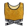 thumbnail image 3 of dPois Kids Girls Sparkle Sequin Hip Hop Dance Top Vest Crisscross Back Sleeveless Metallic Jazz Tank Gold 6, 3 of 6