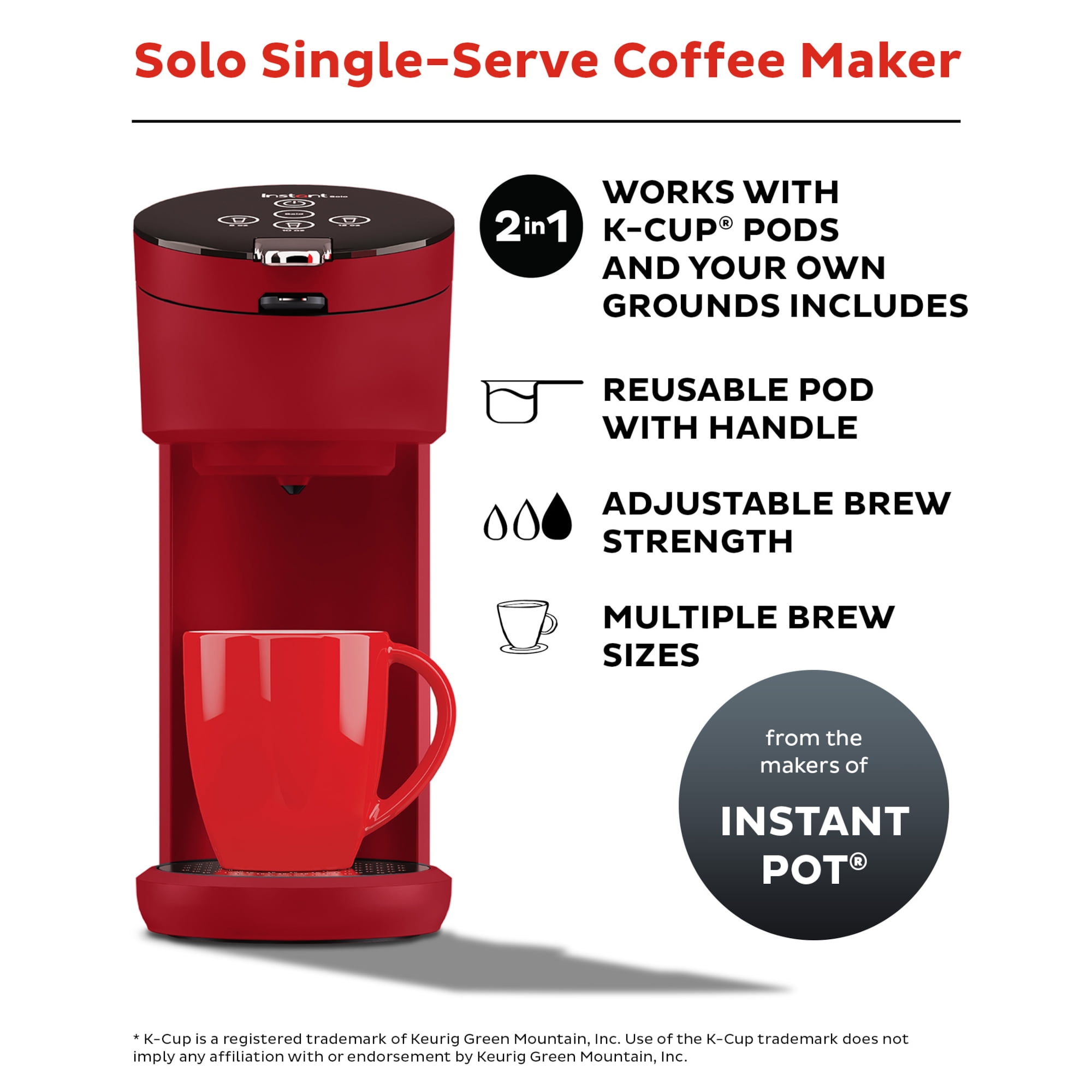 Instant Solo Single-serve Coffee Maker, Ground Coffee And Pod Coffee Maker,  Includes Reusable Coffee Pod : Target
