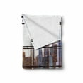 thumbnail image 2 of Modern Soft Flannel Fleece Blanket, Scenery of Modern Futuristic Metropolitan City with Skyscrapers Print, Cozy Plush for Indoor and Outdoor Use, 60" x 80", Sky Blue Black and White, by Ambesonne, 2 of 6