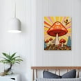 thumbnail image 3 of Creowell  Vintage Mushroom Sunshine Preppy Canvas Wall Art, Mushroom Poster Wall Art, Mushroom Painting Wall Decor for Teen College Girls Bedroom Dorm Preppy Room Wall Decor 16x20 in/12x16 in, 3 of 4