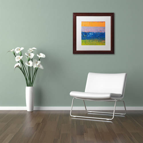Trademark Fine Art "Thistle Field" Canvas Art by Michelle Calkins, White Matte, Wood Frame