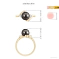 thumbnail image 5 of ANGARA Classic Tahitian Cultured Pearl Bypass Ring in 14K Yellow Gold for Women | June Birthstone, Birthday, Anniversary, Jewelry Gift for Women | Pearl Ring, 5 of 8