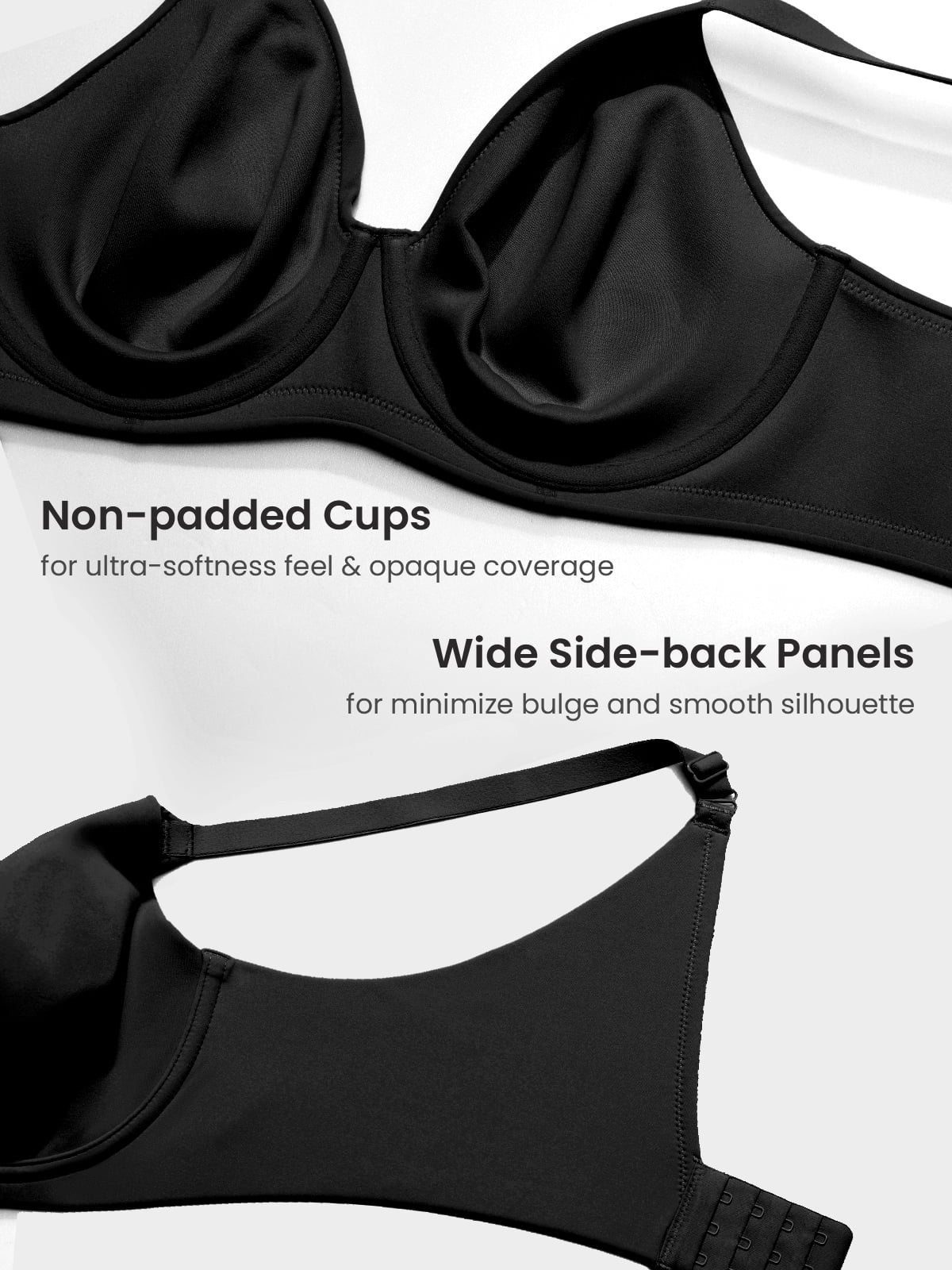 DELIMIRA Women's Inbarely Lift Full Coverage Bras Plus Size Unlined T shirt Underwire Seamless Bra