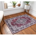 thumbnail image 2 of Well Woven Machine Washable Nile Tarifa Vintage Bohemian Medallion Floral Border Red 2'6" x 3'9" Accent Doormat, 2 of 6