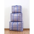 thumbnail image 4 of 1PC foldable moving bag Large capacity woven bag snakeskin bag Waterproof portable mobile bag blue, 4 of 9