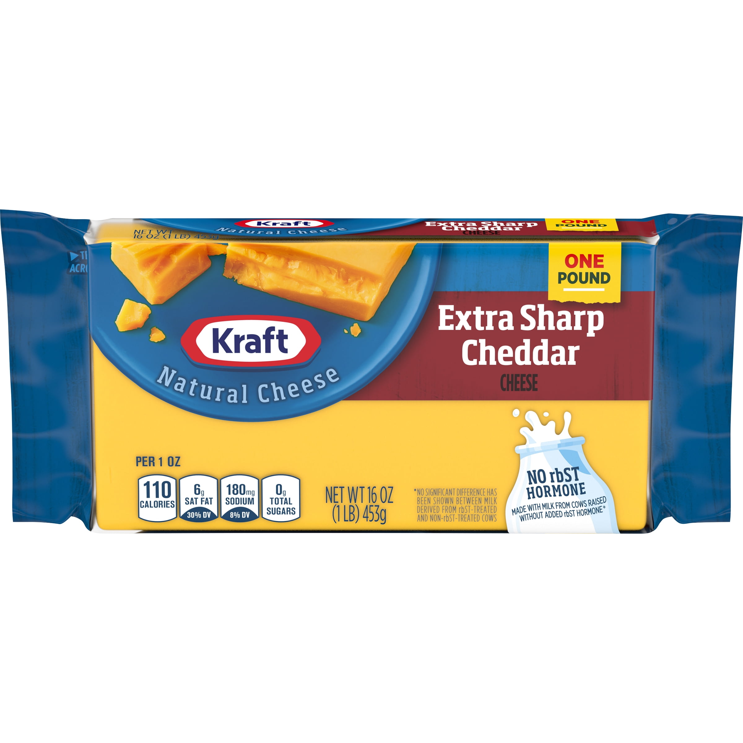 Kraft Natural Extra Sharp Cheddar Cheese, 16 oz Block