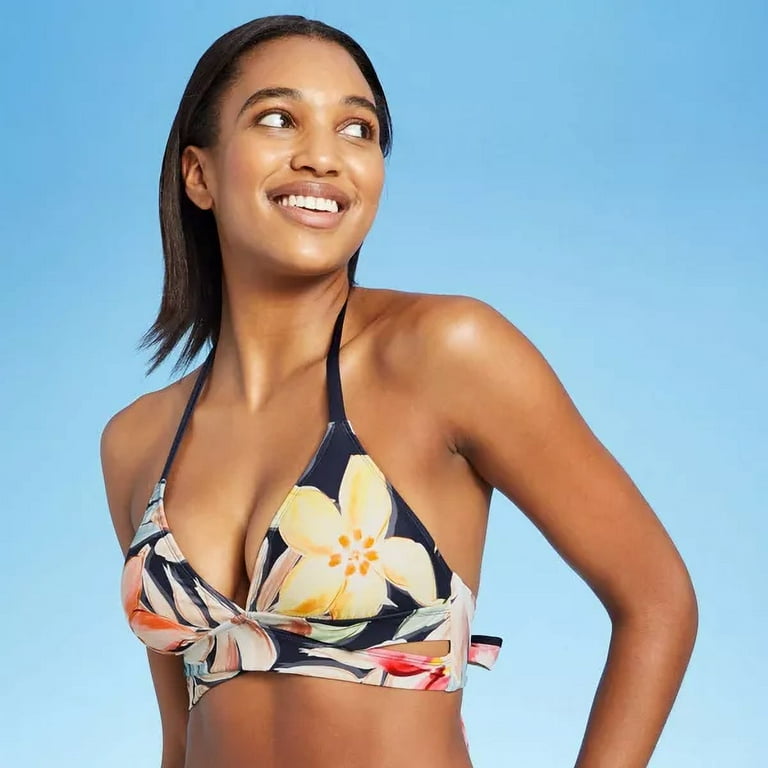 Women's Faux Wrap Timeless Garden Halter Bikini Top Kona Sol