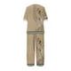 thumbnail image 5 of ICHUANYI Clearance Women's Summer Printed Half Sleeve Round Neck Cropped Top + Casual Pants Suit Set Two Piece Lounge Set(Brown, S) ICHUANYI WER2023081114338, 5 of 5