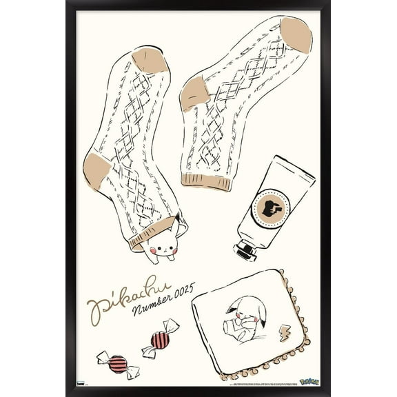 Pokémon: Pikachu Lifestyle - Socks Wall Poster, 14.725" x 22.375" Framed