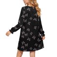 thumbnail image 5 of JOANKDMI Girls Butterfly Pattern Nightgowns Long Sleeve Sleepwear Soft Nightshirt Comfy Casual Lounge Dress Ruffled Cuff Sleep Shirt Pj Nightwear Slumber Party Kids, 5 of 7