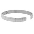 thumbnail image 2 of Stainless Steel Silver-Tone Faceted Cuff Bangle Bracelet, 2 of 3
