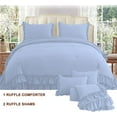 thumbnail image 2 of D.N.G. BEDDINGS 3 Piece Luxury 5 Inch Two Layer Ruffle Comforter Set Premium Super Soft, 800 TC, 100% Egyptian Cotton, Super Soft, Full/Queen Size Light Blue Color, 2 of 7