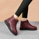 thumbnail image 3 of Zapatos acolchados de algodón para mujer, botas cortas planas antideslizantes con forro polar para otoño e invierno, botas de nieve cálidas para personas mayores, 3 of 6