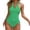 Green, variant on XEGLSBU Womens Swimsuits 1 Piece High Cut Plus Size Swimwear for Women High Waist Swimsuit Strappy Ruffle Suit Summer Beach Pool Brick Red Size S