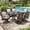 Black-60" Patio Table, variant on SUMMIT LIVING 7-Piece Outdoor Patio Dining Set, Swivel Wicker Chairs with Cushions & Patio Table with Umbrella Hole for 6-Person, Black & Beige
