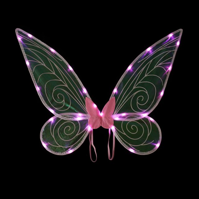 Hadas Mariposa LED Dress Up Angel Party Wing para Mujeres Niña (rosa A)