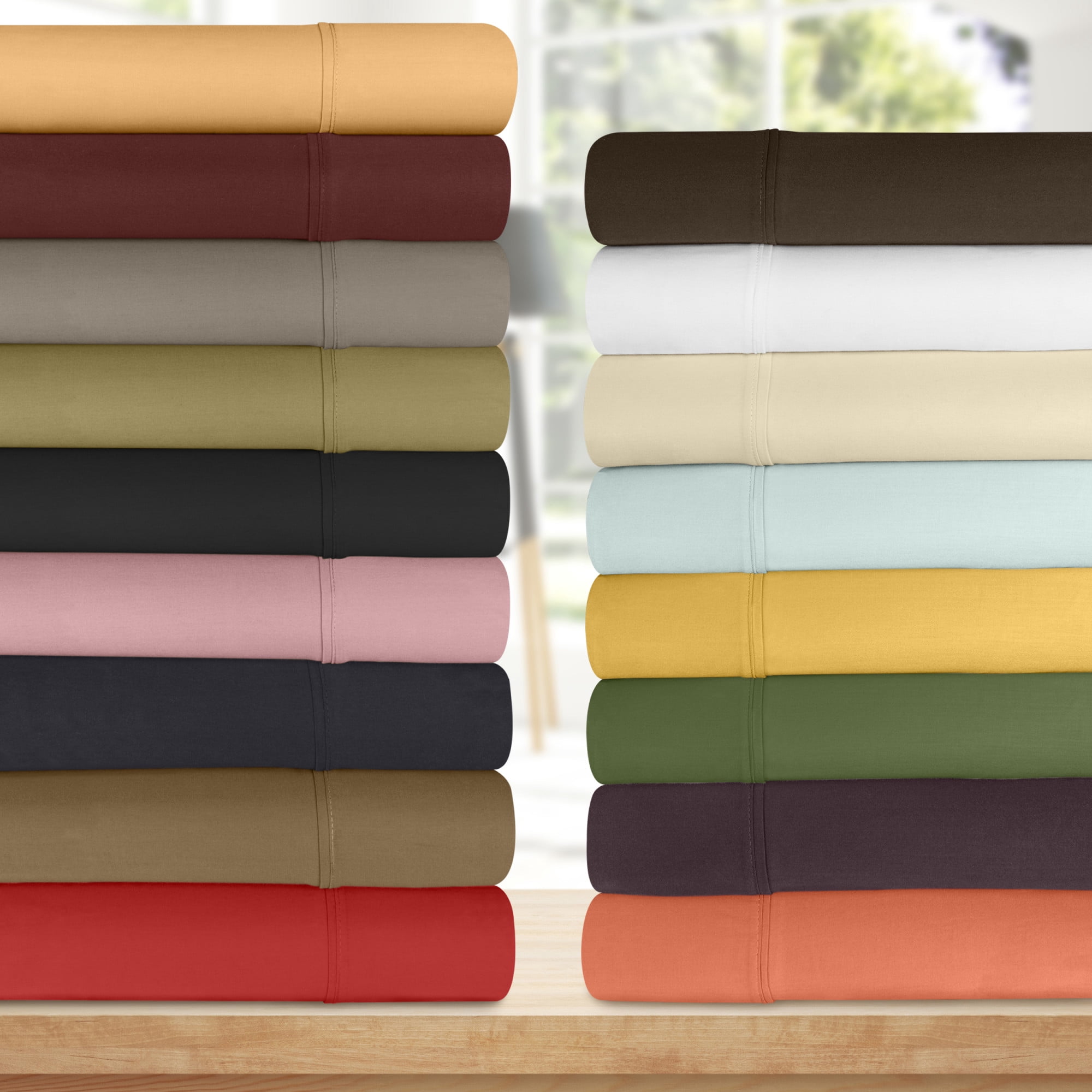 300-Thread Count Cotton Solid Deep Pocket Bedding Sheets & Pillowcases , Sage, Twin XL, 3 Piece By Impressions