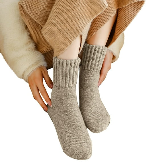 ZJXFGS sleep socks for women,womens winter socks,sweater socks,thermal socks for women,wool socks for women,wool socks for women winter,snow socks, Beige, One Size